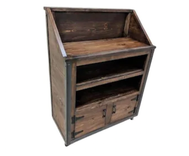 Rustic Industrial Hostess / Host / Wait Staff / Stand / Reception Desk W/ Menu Holder (Deluxe) 1 small