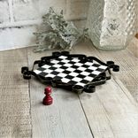 Hand Painted Checks Riser Small Checkerboard Metal Riser Chessboard Decor 2 small