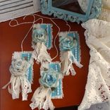 Tags Blue Rose Decorative Drawer Pull Tags Mirror Tags Lampshade Tags Gift Tags 5 small