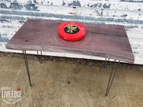 Live Edge Desk- Fumed Oak- Sofa Table- Console Table- Foyer Table- Weathered- Gray- Purple 5 small