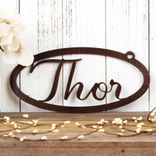 Custom Hanging Oval Metal Name Sign 3 small