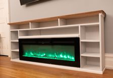 Electric Fireplace Tv Stand - Handcrafted Media Console With Storage  3 small