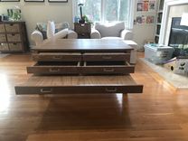 Oak Coffee Table With Drawers 4 small
