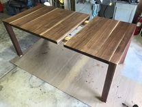 Modern Solid Black Walnut Table With Leaf 3 small