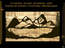 Mountains, Mountains Art, Tree Art, Rustic, Art, Decor, Wall Art, 2 small