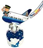Pilot Airplane Cake Topper, Milestone Aviator, Pilot, Flight Attendant Birthday Cake Topper 3 small
