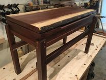 Solid Black Walnut Piano Bench With Live Edge And Minimalist Modern Styling 1 small