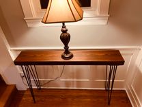 Reclaimed Wood Sofa Table - Console Table - Entry Table - Mid-Century Modern With Hairpin Legs 5 small
