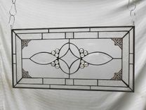 Stained Glass Transom Window, Glass Window Valance, Beveled Glass Panel 7 small