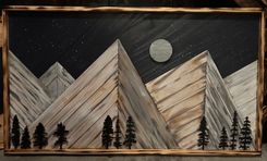 Wall Decor Reclaimed Wood - Mountain Scene 5 small