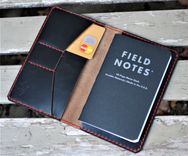Handmade Horween Chromexcel Black Leather Field Notes Moleskine Cover Wallet 1 small