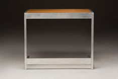 Cantilever Aluminum Desk Minimalist Contemporary Reclaimed Oak Wood 2 small
