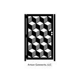 Artistic Steel Gate - Staggered Cube Gate - Metal Art - Artistic Steel Panel - Geometric Gate 3 small