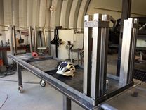 10' Rustic Banquet Table, Steel And Distressed Wood 3 small