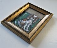 Original Gold Framed King Charles Cavalier Spaniel Dog Painting, 7 1/4" X 9 1/2" 2 small