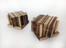 Reclaimed Wood Strip Coasters 1 small
