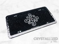 Personalized Fully Crystallized Vanity Front License Plate Genuine European Crystals Bedazzled 1 small