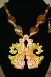 2012: Aztec Emergence - Necklace Cast In Beautiful Golden Apricot Crystal 3 small