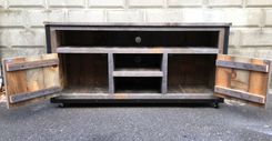 Rustic Industrial Barn Board / Reclaimed Wood Media Stand / Tv / Entertainment Stand 4 small