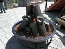 Gas Fire Cauldron With Steel Logs 1 small