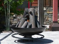 Gas Fire Cauldron With Steel Logs 2 small