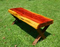 Live Edge Cedar Bench With Steel Powder Coated Legs 2 small