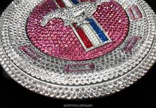 Ford Mustang Rear Decklid Crystallized Car Emblem Bling Genuine European Crystals Bedazzled 2 small