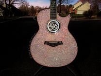 Custom Crystallized Guitar Bling Bedazzled Instrument Acoustic Or Electric Genuine European Crystals 1 small