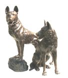 Bronze Dogs | Life Size Bronzes - Custom Bronze Statues & Sculptures - Lost Wax Casting 2 small