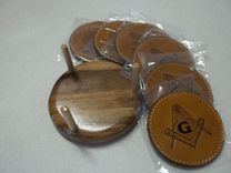 Bcl350 Set Of 6 Leather Coasters With Wooden Holder 1 small