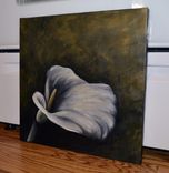 16x16 Original Modern Semi Impressonist Contemporary Calla Lily Painting By Alisha 3 small