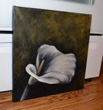16x16 Original Modern Semi Impressonist Contemporary Calla Lily Painting By Alisha 4 small