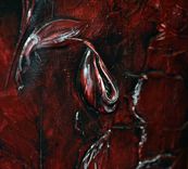 36x24 Original Modern Textured Contemporary Abstract Painting By Alisha "Red Day Dawning" 2 small