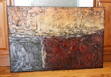 36x24 Original Modern Textured Contemporary Abstract Painting By Alisha "Red Day Dawning" 5 small