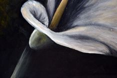 16x16 Original Modern Semi Impressonist Contemporary Calla Lily Painting By Alisha 6 small