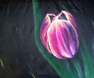 30x25 Original Modern Semi Impressonist Contemporary Abstract Tulip Painting By Alisha 1 small