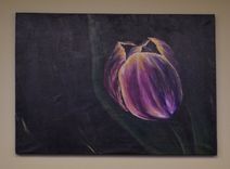 30x25 Original Modern Semi Impressonist Contemporary Abstract Tulip Painting By Alisha 4 small