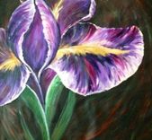 30x25 Original Modern Semi Impressonist Contemporary Abstract Iris Painting By Alisha 4 small