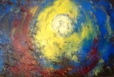 Original Abstract Painting By Alishas Art Gallery Wrap Canvas 30x24 "15th Of Tishri" 3 small