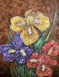 18x24 Original Modern Textured Contemporary Abstract Painting By Alisha "Blooming Iris'" 1 small