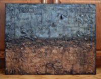 24x30 Original Modern Textured Contemporary Abstract Painting By Alisha "Blue Jeans & Boots" 4 small