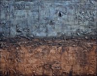 24x30 Original Modern Textured Contemporary Abstract Painting By Alisha "Blue Jeans & Boots" 6 small