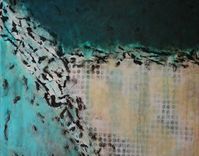 46x28 Original Modern Textured Contemporary Abstract Painting By Alisha 2 small