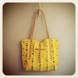 Plant Dyed // Hand Painted // European Linen Tote // Beeswaxed Leather // Rivets 1 small