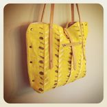 Plant Dyed // Hand Painted // European Linen Tote // Beeswaxed Leather // Rivets 3 small