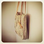 Hand Painted European Organic Linen Tote // Vegetable Tanned Leather // Beeswax // Nickel Hardware 2 small