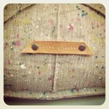 Hand Painted European Organic Linen Tote // Vegetable Tanned Leather // Beeswax // Nickel Hardware 3 small