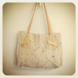Hand Painted European Organic Linen Tote // Vegetable Tanned Leather // Beeswax // Nickel Hardware 4 small