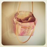 Organic Painter's Canvas Tote // Watercolor Hand Painted // Leather Handles // Rivets 4 small