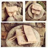 Laced Leather Clutch // Foldover // Hand Stitched // Sculpted 1 small